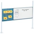 Global Equipment 18" Louver   36" Whiteboard Panel Kit, 60"W, Blue 319177BL